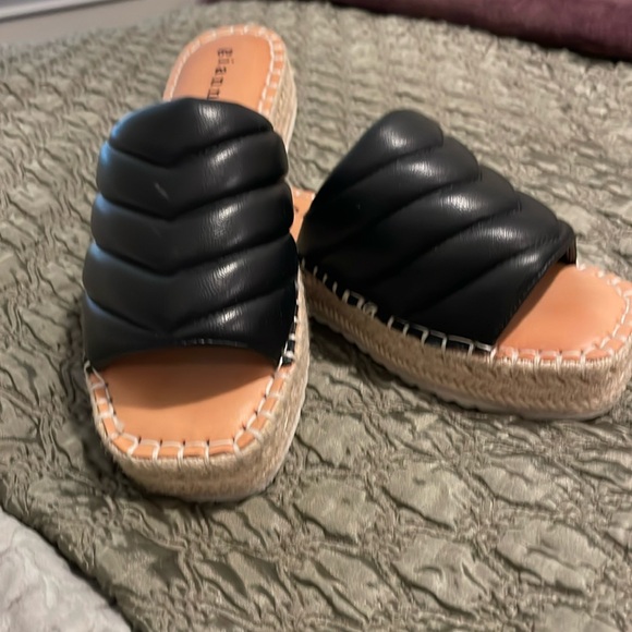 Gianni bini black sandals mule style size 7 platform - Picture 1 of 6